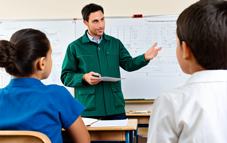 환경자격증 대비 스터디 그룹 - **Prompt:** "A diverse group of students, fully clothed in casual attire, collaborating around a tab...