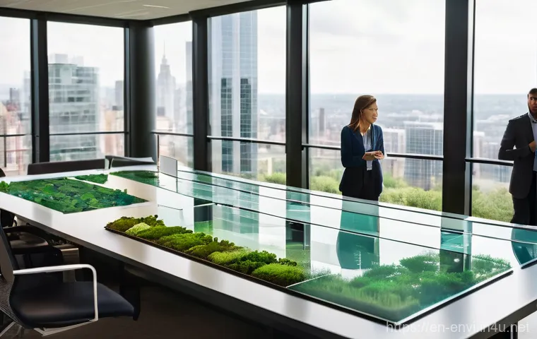 환경 자격증 공부 시간표 - **LEED Green Associate in a Sustainable Office:**
    A vibrant, modern office interior with abundan...