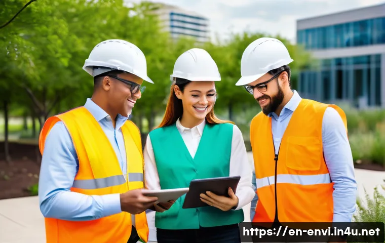 환경산업기사 자격증 필요성 - **Prompt 1: Green Professionals in Action**
    "A diverse team of environmental engineers and susta...