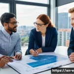 환경기사 자격증 필요 이유 - **Prompt:** A diverse group of professional environmental engineers, male and female, in a bright, m...