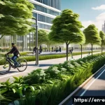 환경 직업군별 업무 사례 - **Sustainable Urban Future:** A panoramic view of a futuristic, eco-friendly metropolis at dawn. The...